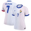 Original Fußballtrikot Frankreich Griezmann 7 Auswärtstrikot EURO 2024 Für Damen